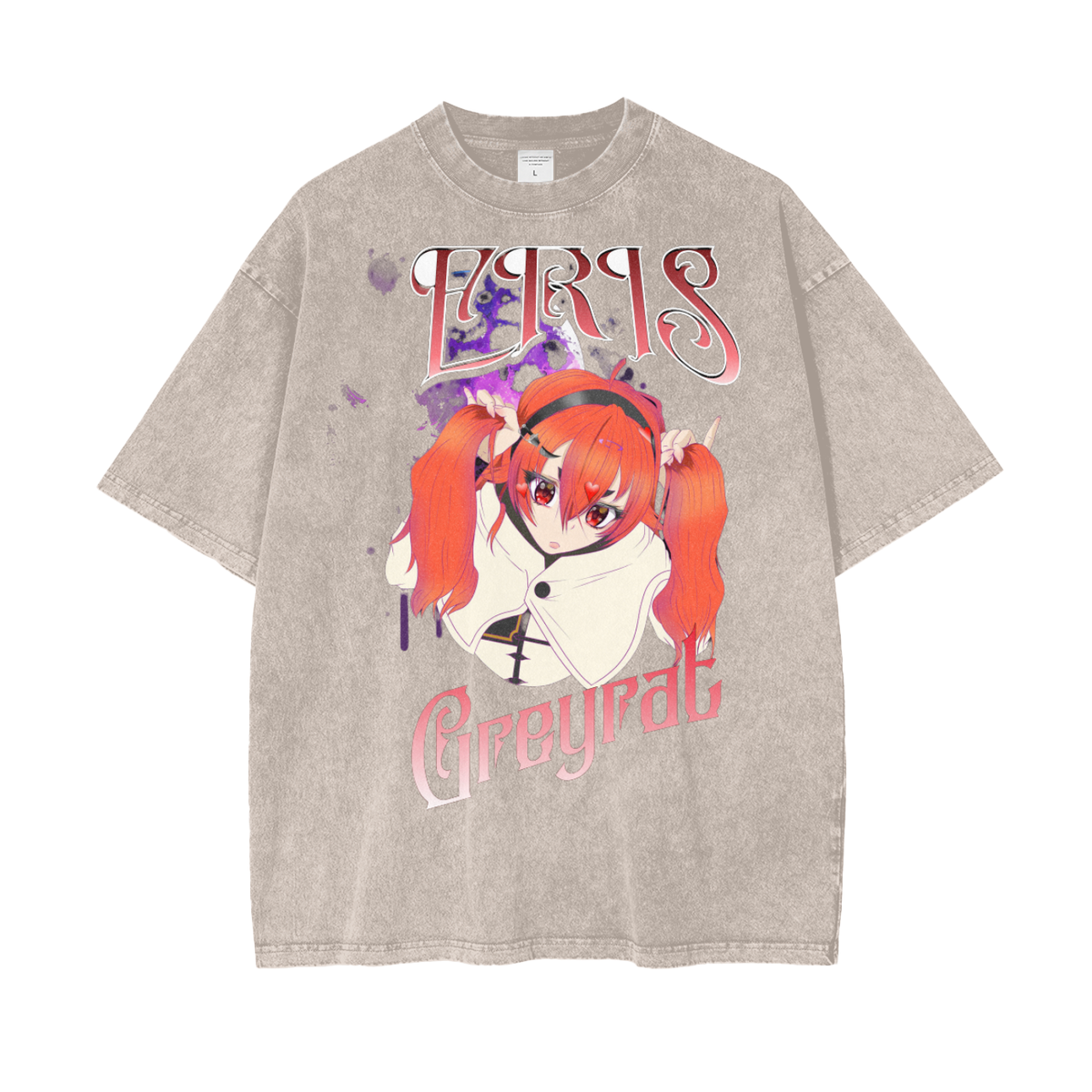 Oversize Snow Washed ERIS GREYRAT T-Shirt