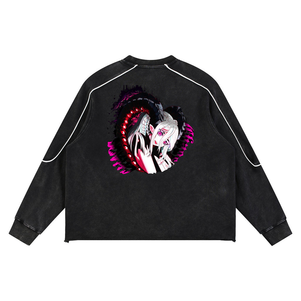 Snow washed sleeved CHAOS pull over