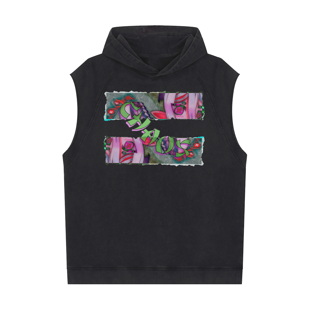 Snow Washed Sleeveless CHAOS Hoodie