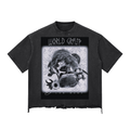 Snow Wash Raw-Hem WORLD GRASP T-shirt