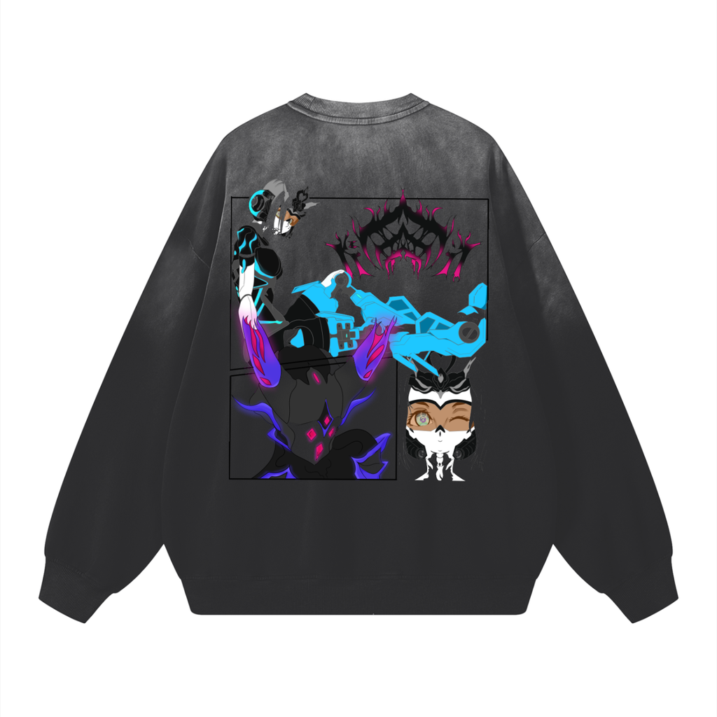 Pure Cotton Handcrafted WARFRAME Drop-Shoulder Sweatshirt