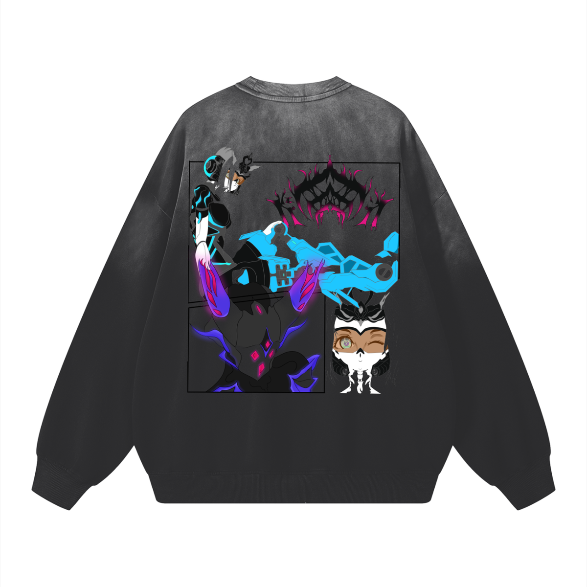 Pure Cotton Handcrafted WARFRAME Drop-Shoulder Sweatshirt